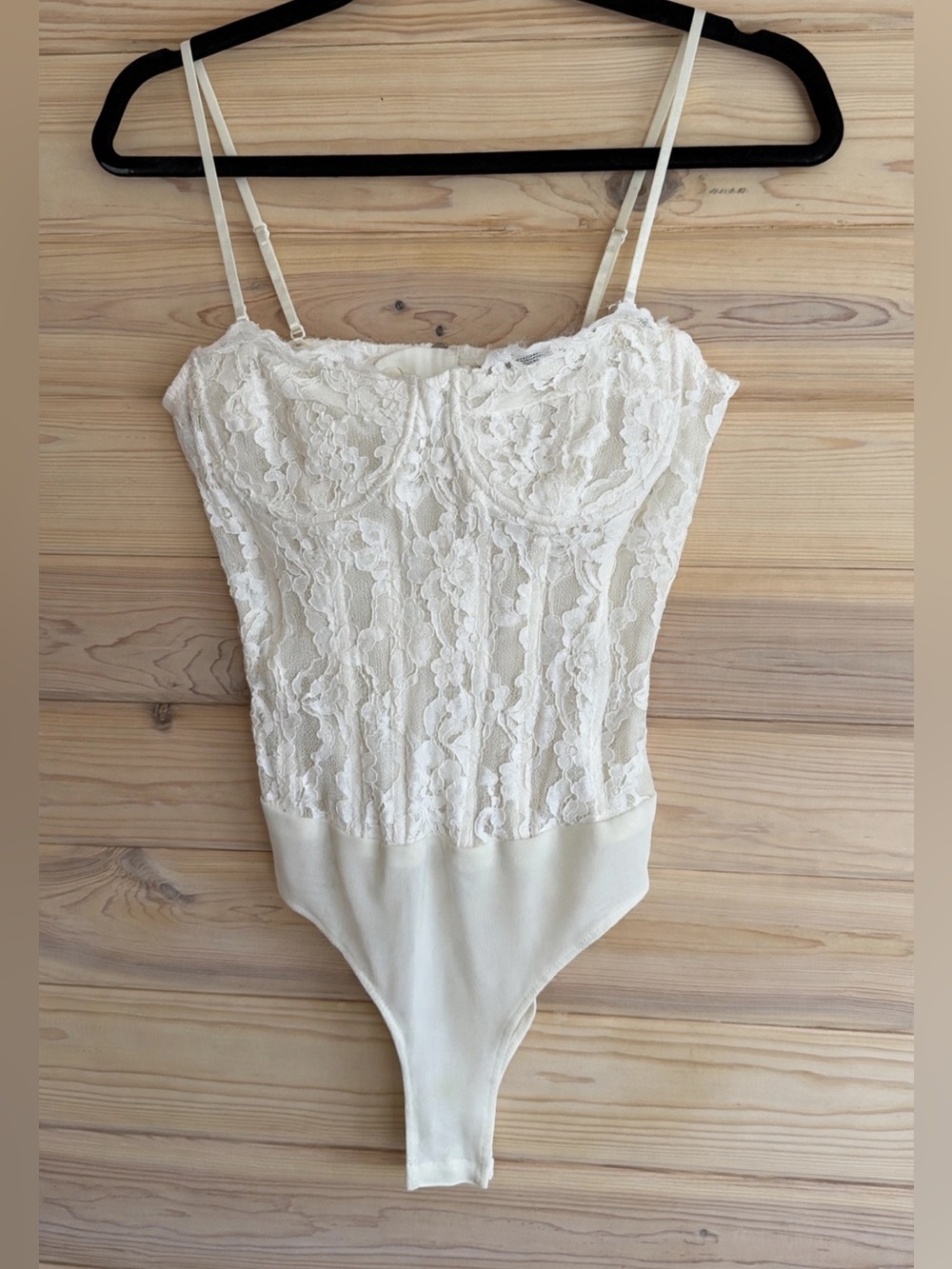 Bardot Cream Lace Bustier Bodysuit